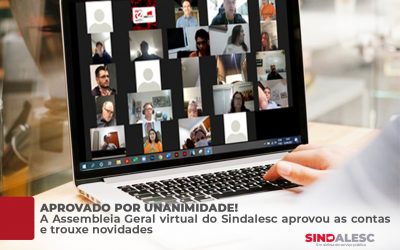 A Assembleia Geral virtual do SINDALESC aprovou as contas e trouxe novidades