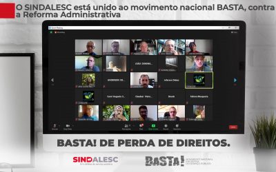 O SINDALESC está unido ao movimento nacional BASTA, contra a Reforma Administrativa ⠀ ⠀