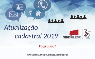Sindalesc atualiza cadastro de sindicalizados. Entre em contato conosco!