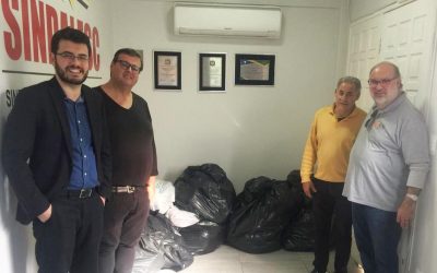 SINDALESC E AFALESC realizam entrega de doações da campanha do agasalho à ACAM