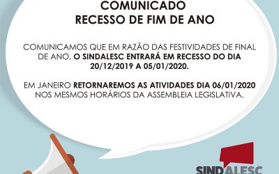 COMUNICADO – RECESSO DE FIM DE ANO