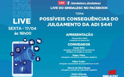 SINDALESC realizará live sobre ADI 5441