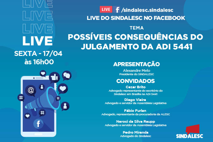SINDALESC realizará live sobre ADI 5441