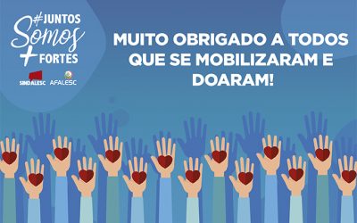SINDALESC E A AFALESC agradecem a todos pelas doações