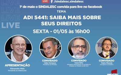 SINDALESC realizará live no dia do trabalhador