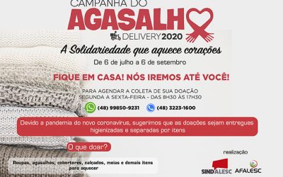 Sindalesc lança a Campanha do Agasalho 2020 Delivery