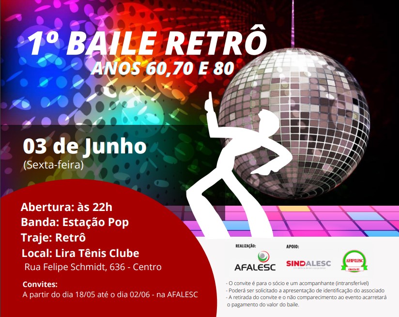 Convite  para o 1º BAILE RETRÔ 2022