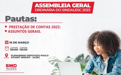 Assembleia Geral Ordinária do SINDALESC 2023